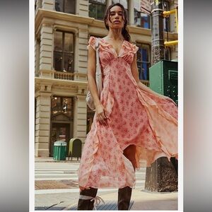 Free People Pink Floral Maxi Dress